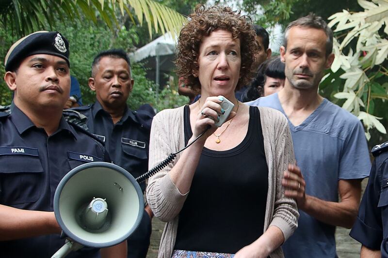 Nóra Quoirin: Meabh and Sebastien Quoirin speak to the media during the search for their daughter. Photograph: Royal Malaysia Police/AFP/Getty