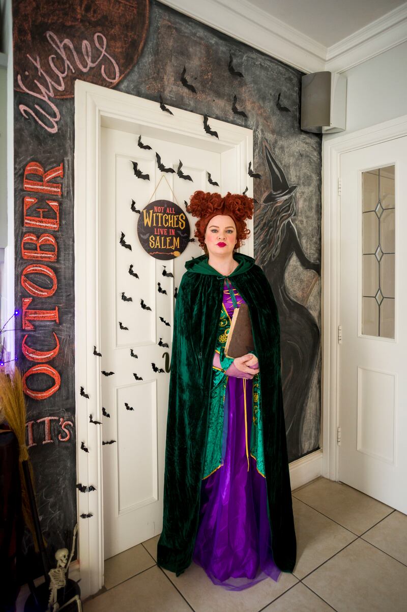Lisa Joyce inside her Halloween-themed home. Photograph: John Ohle