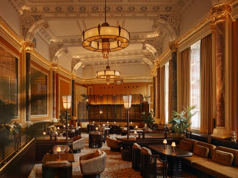 Midland Grand Dining Room at London's St Pancras International, a railway station hotel game-changer. Photograph: Hugo Toro