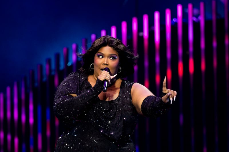 Commanding: Lizzo, in an impossibly sparkly black jumpsuit, at 3Arena. Photograph: Tom Honan