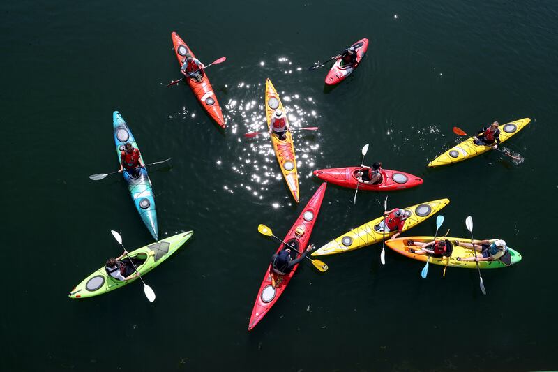 Kayakers at SeaFest 2018. Photograph: Jason Clarke