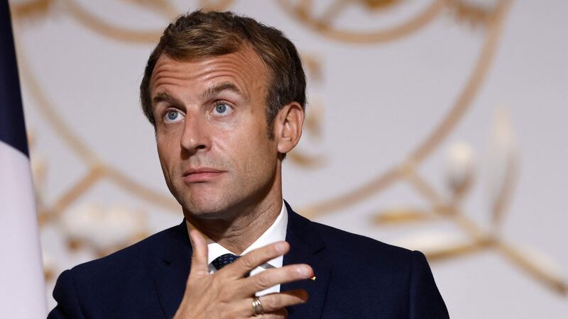 Emmanuel Macron. Photograph:  Ludovic Marin/AFP via Getty Images