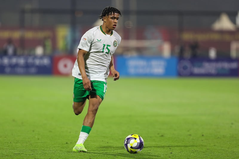 Ireland's Victor Ozhianvuna in action. Photograph: Inpho