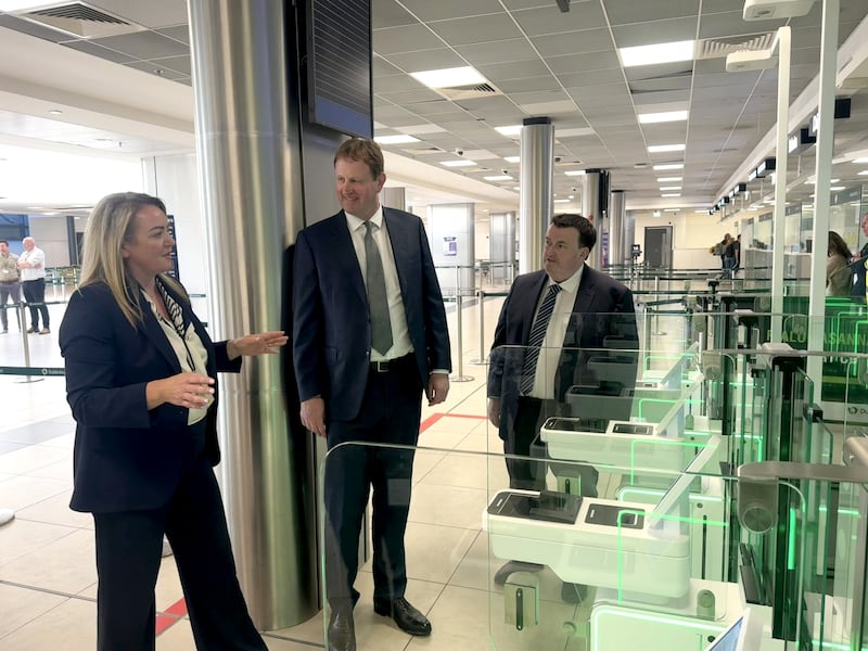 Minister for Justice, Home Affairs and Migration Jim O'Callaghan at the launch of the upgraded eGate facilities at Dublin Airport in May. Photo: Bairbre Holmes/PA Wire