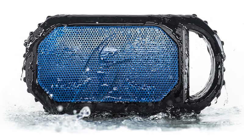 Ecostone Waterproof Portable Speaker: 100 per cent waterproof with bluetooth for wireless connection to a smartphone or MP3 player.
