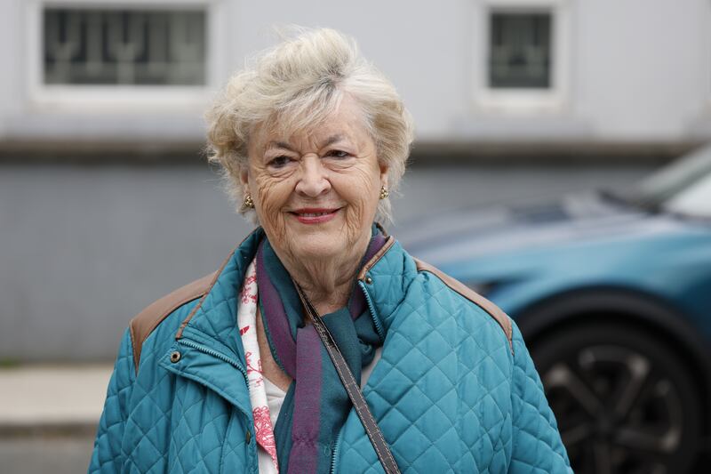 Former Fine Gael minister Nora Owen at the funeral of Seán Barrett in Dalkey, Co Dublin on Friday.  Photograph: Nick Bradshaw