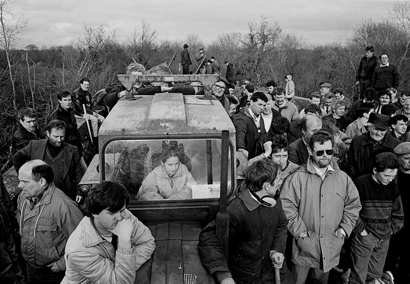 Reopening of border crossing on the Leitrim-Fermanagh border, 1993. Photograph: © Tony O’Shea