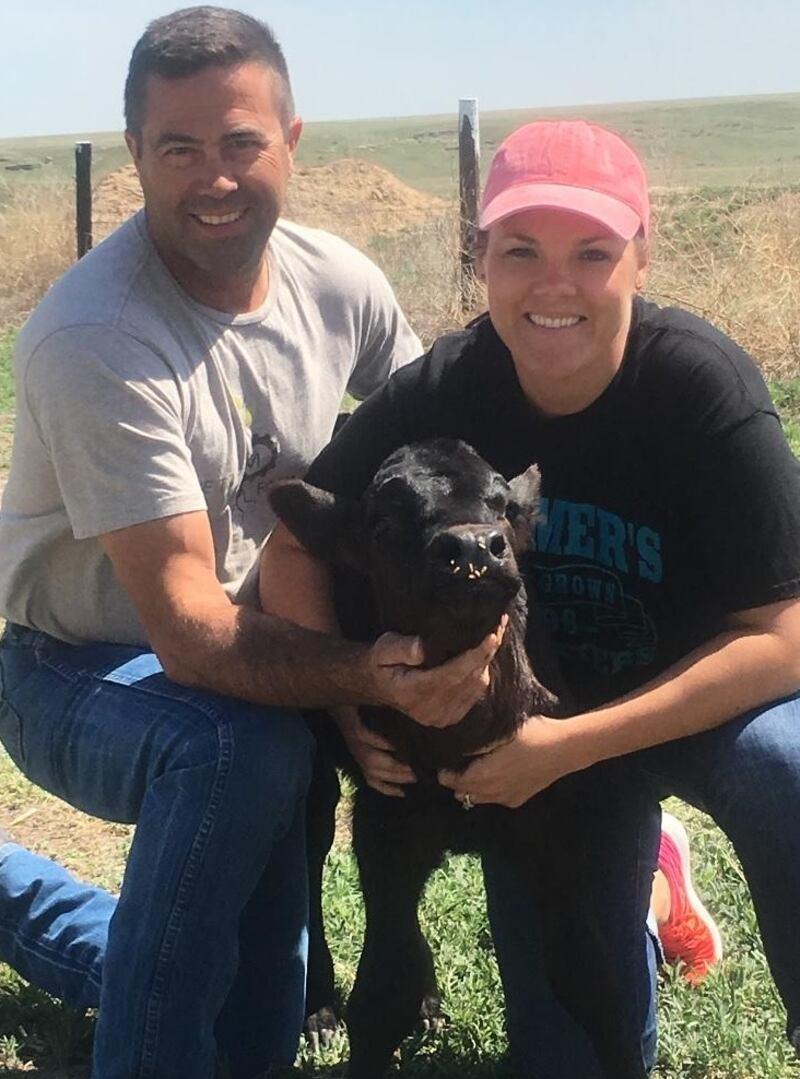 Amy and Clint France on their family farm an hour’s drive north of Garden City, Kansas