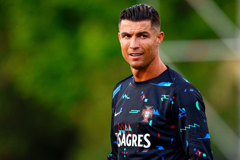 Cristiano Ronaldo ahead of Ireland's international friendly with Portugal. Photograph: Diogo Cardoso/Getty Images