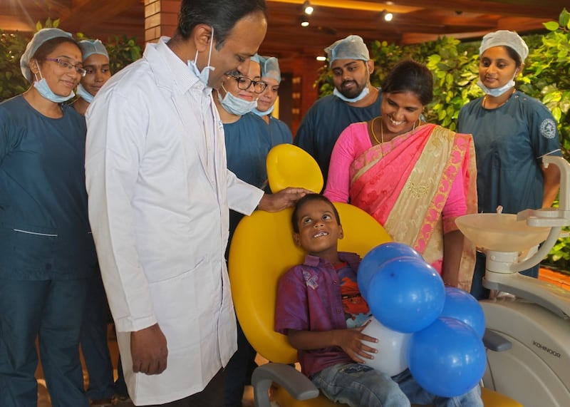 526 teeth: the boy after his surgery. Photograph: P Ravikumar/Reuters