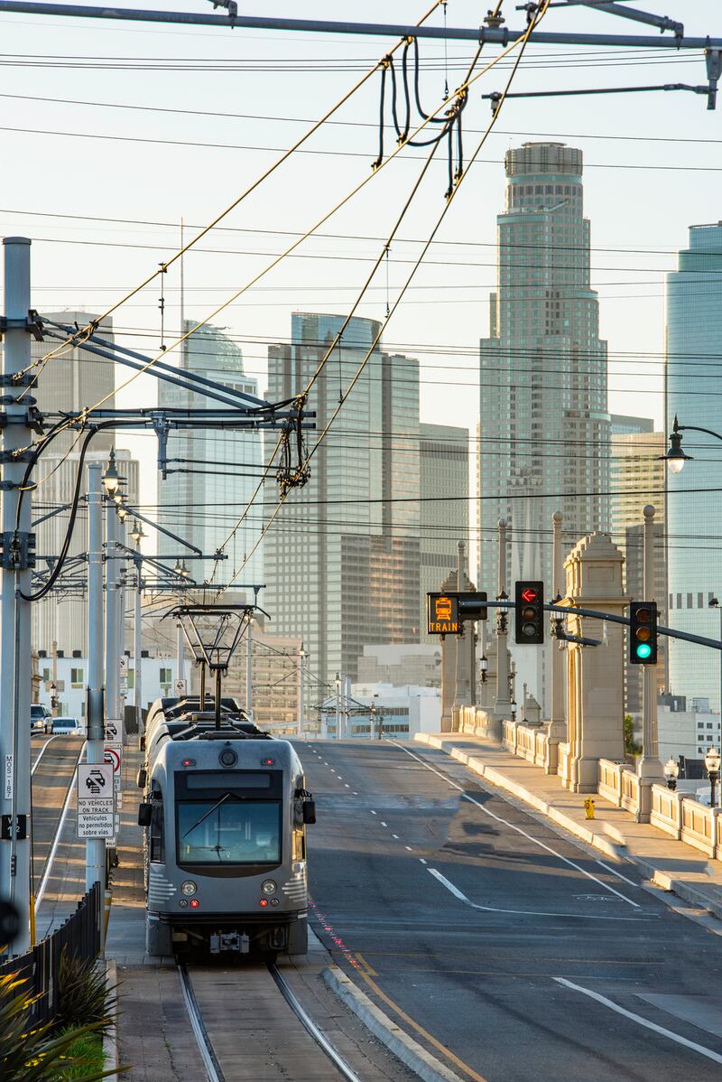 Los Angeles: the  light rail system connects the city’s downtown area with Santa Monica. Photograph: iStock