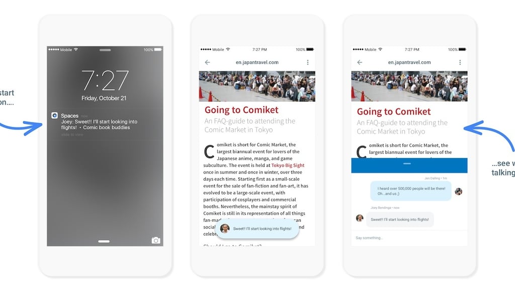 Spaces is a robust browser app with its own Chrome extension