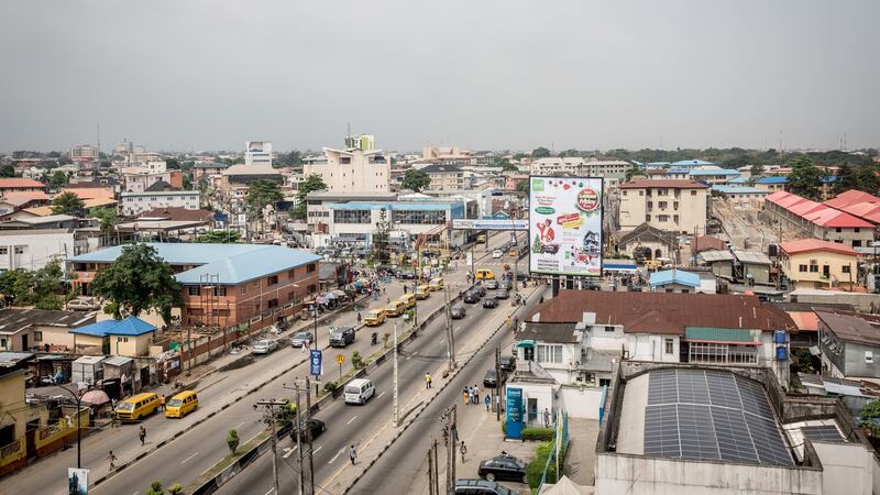 Yaba, an area in Lagos  nicknamed ‘Yabacon Valley’. Photograph: Sally Hayden
