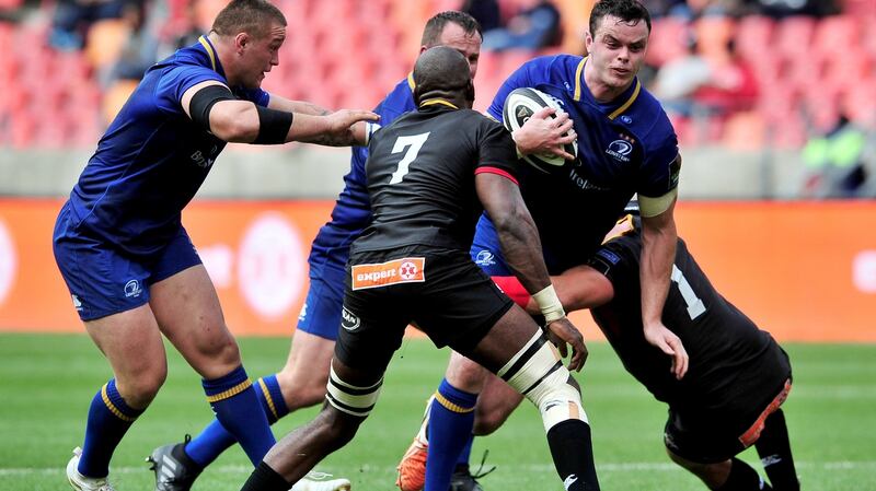 Leinster’s James Ryan tackled by Schalk Ferreira of the Southern Kings. Photograph: Ryan Wilkisky/Inpho