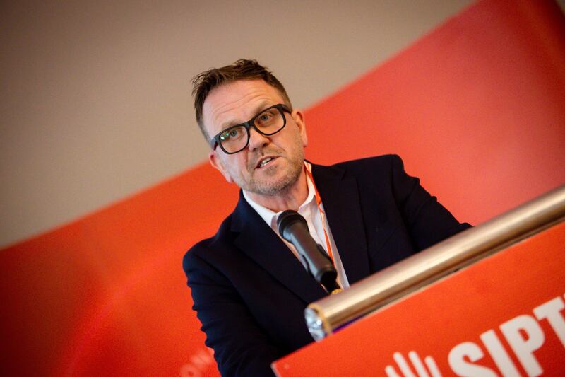 Siptu health division organiser Kevin Figgis addressing the conference in Wexford on Thursday