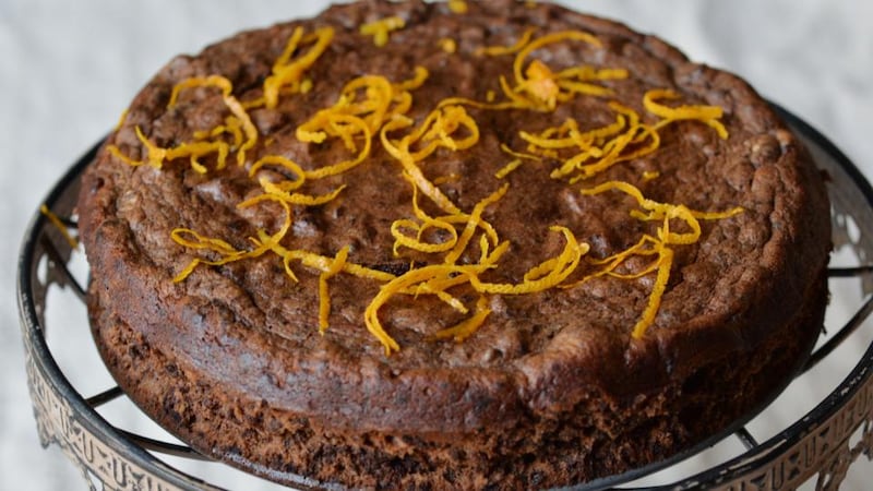 Flourless, chocolate and orange cake. Photograph: Alan Betson