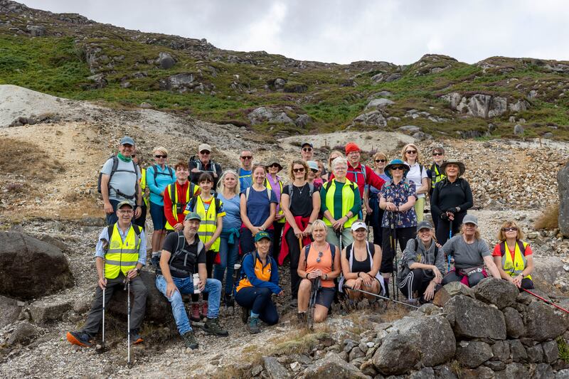 People taking part in the Saint Kevin's Way Pilgrim Path from Larragh, Co Wicklow. Photograph: Tom Honan 
