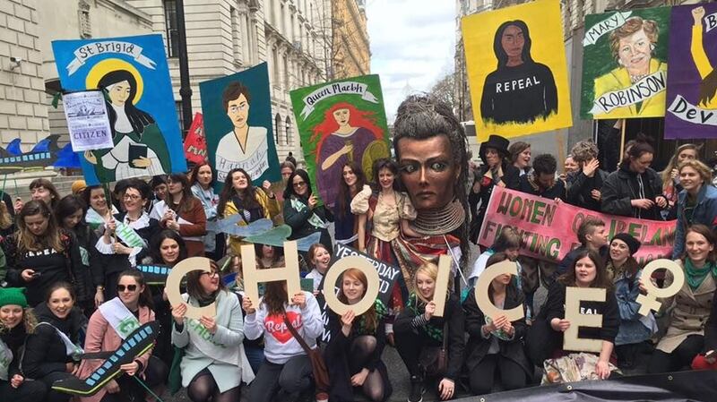 Members of the London Irish Abortion Rights Campaign at the St Patrick’s Day parade in London in 2017. Photograph: