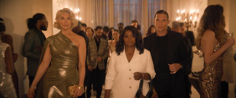 Hannah Waddingham, Octavia Spencer, and Ed Skrein in Ride or Die. Photograph: Prime Video