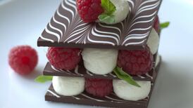 Chocolate raspberry mille feuille