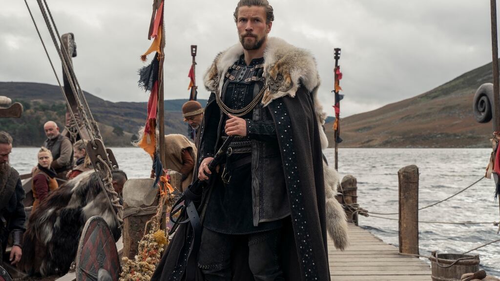 Setting sail: Vikings: Valhalla, starring Leo Suter as Harald, was filmed at Ashford Studios and on location in Co Wicklow. Photograph: Bernard Walsh/Netflix