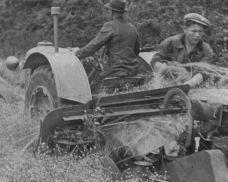 Irish Ropes’ employee, Mick ‘Pinch’ Burke, helping with the flax harvest
