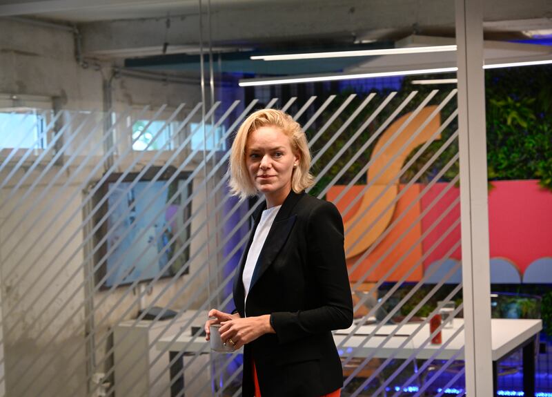 New Web Summit chief executive Katherine Maher on her first day at the Web Summit premises on October 30th, 2023 in Lisbon, Portugal. Photograph: Horacio Villalobos-Corbis/Getty