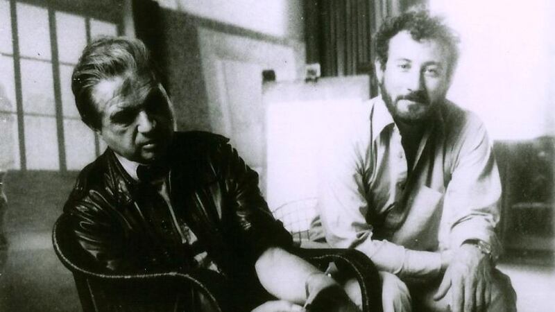 Francis Bacon with Michael Peppiatt in Paris, 1975. Photograph: David Hockney