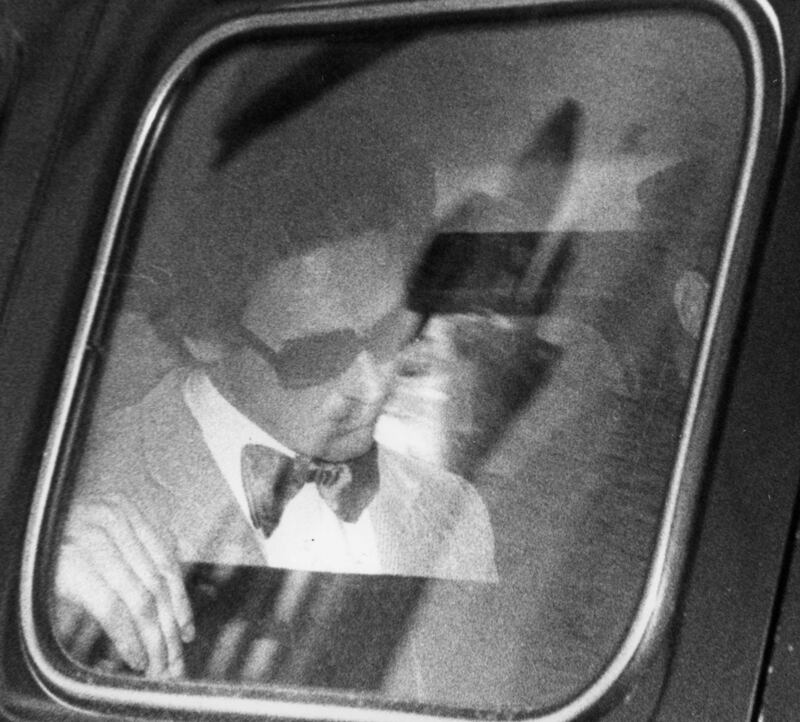 Malcolm Macarthur leaving Dublin District Court in a Garda van in September 1982. Photograph: Paddy Whelan