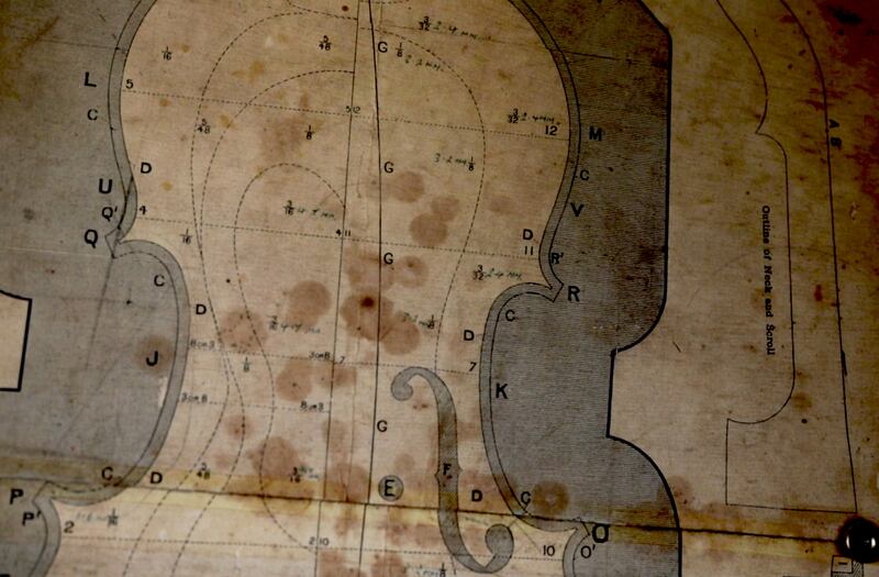 From a Forest to a Fiddle: a plan used by master luthier Jim McKillop. Photograph: Patrick Conway