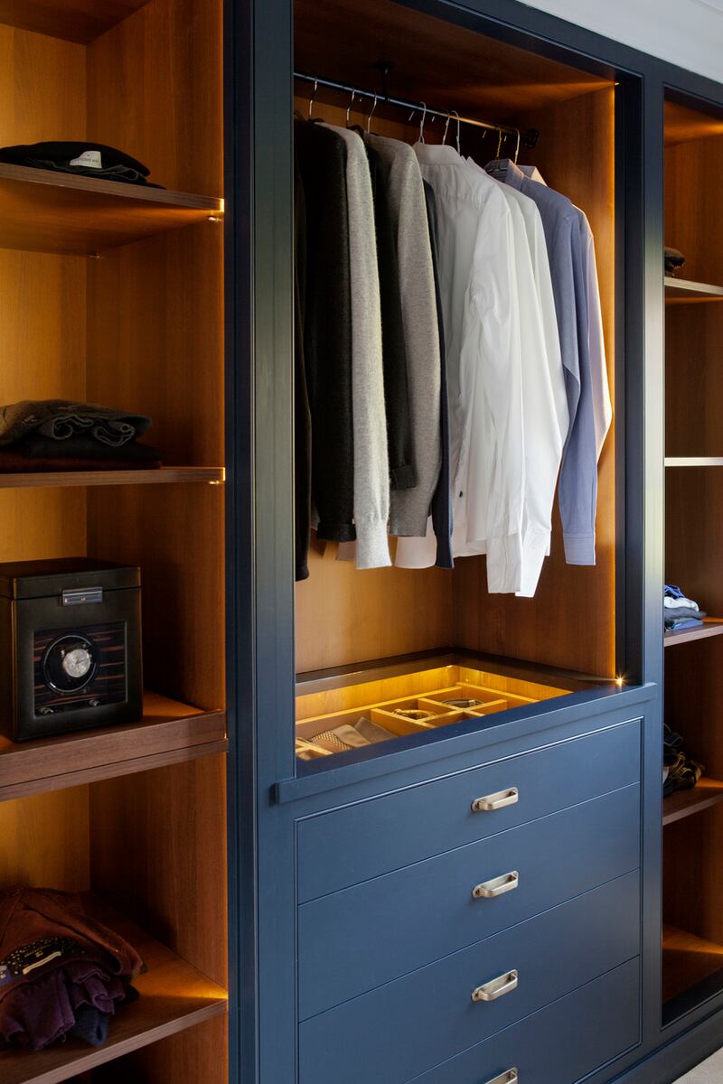 Good lighting in a wardrobe is essential.