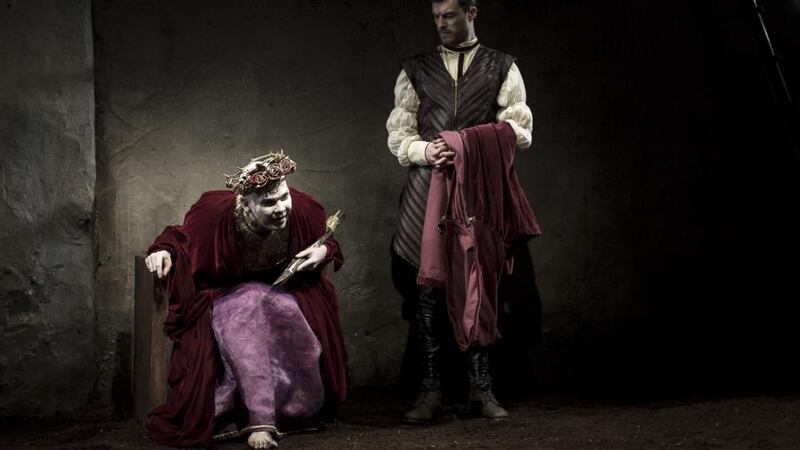 Marty Rea as Richard II and Gavin Drea as  Aumerle in DruidShakespeare. Photograph:  Matthew Thompson