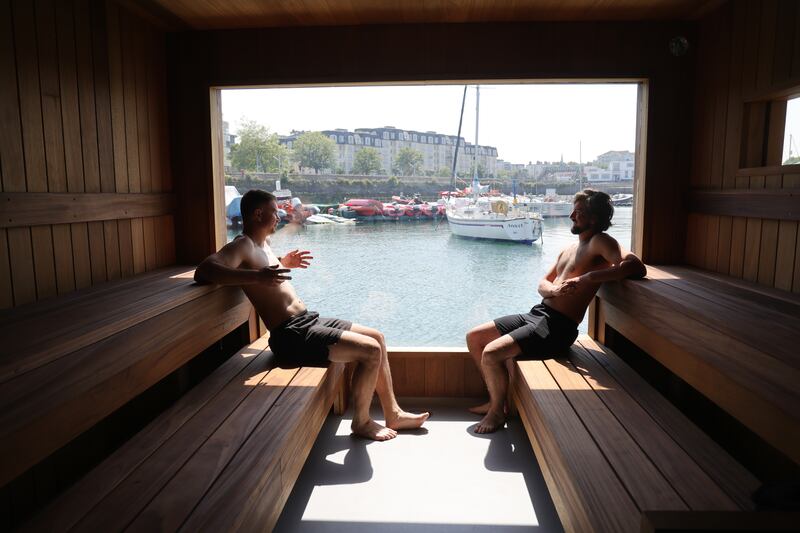 Helios Sauna founders Miko Piotrowski and Matthew Burke. Photograph: Bryan O’Brien