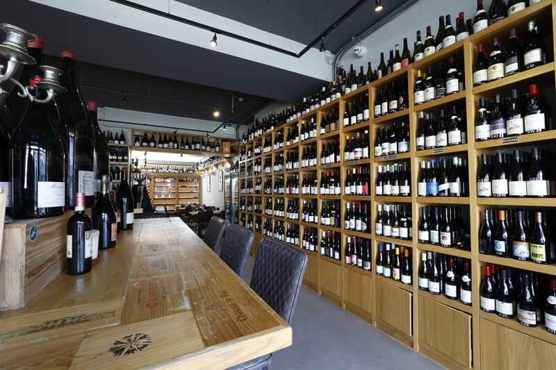Green Man Wines, where the wine options are vast. Photograph: Nick Bradshaw