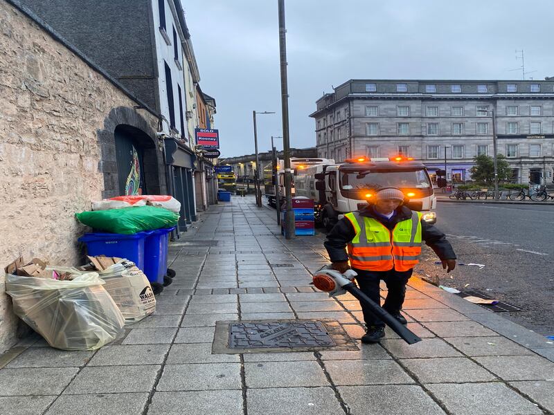 Pat McPhilbin at work in Eyre Square
