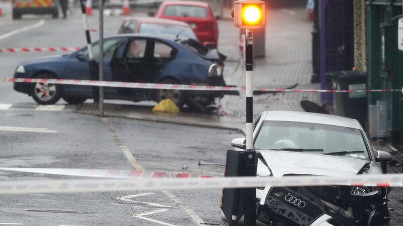 The scene of the incident in Castleblayney, Co Monaghan. Photograph: Brian Lawless/PA Wire