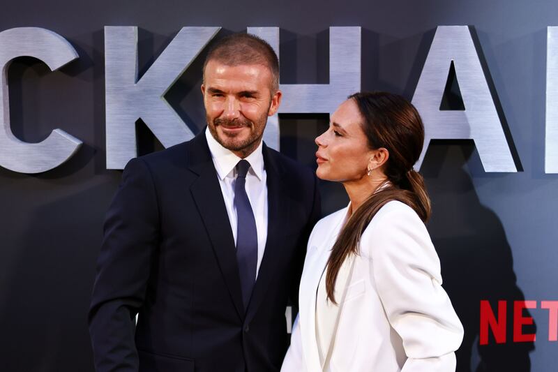 David Beckham and his wife Victoria Beckham at the premiere of Netflix docmentary series 'Beckham'. Photograph: Tolga Akmen/EPA-EFE