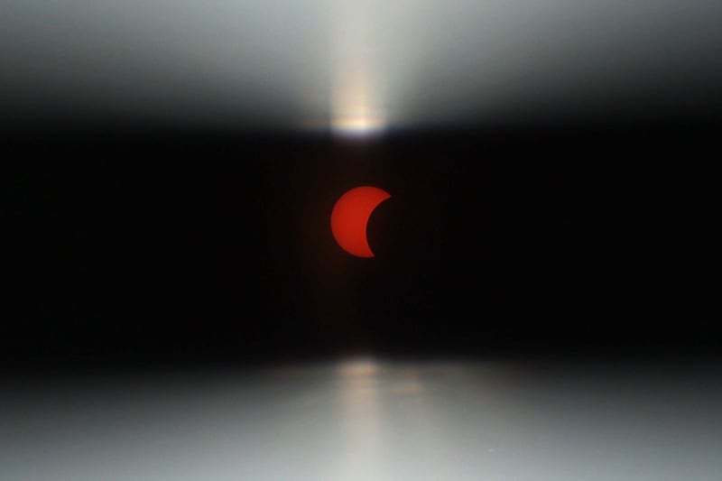 The solar eclipse at Dunsink Observatory in Dublin. Photograph: Clodagh Kilcoyne/The Irish Times
