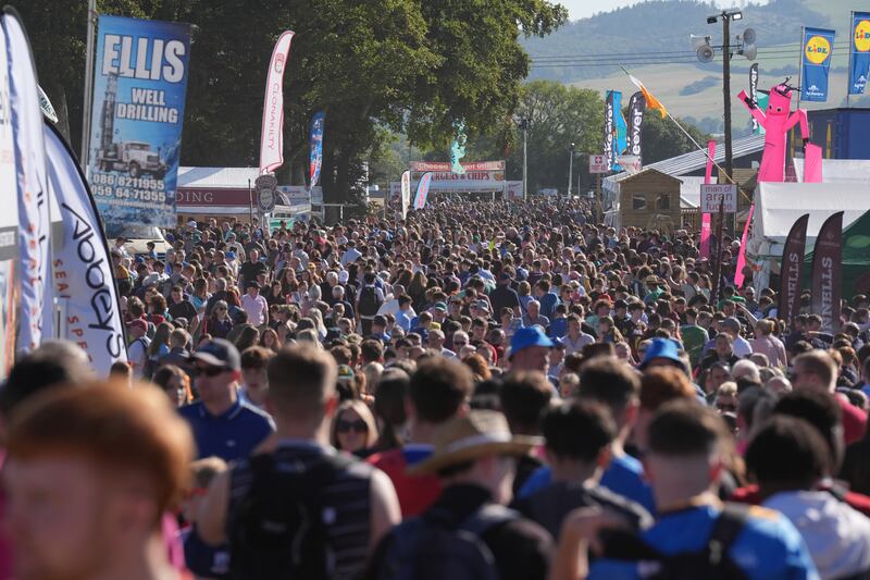 Crowds enjoying the warm weather at the Ploughing Championships at Ratheniska, Co Laois. Photograph: PA 