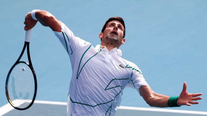 Novak Djokovic beat  Diego Schwartzman in straight sets in Melbourne. Photograph: Roman Pilipey/EPA