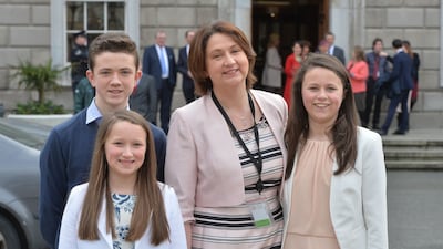 Fianna Fáil TD Anne Rabbitte with her family. ‘Personally I would have gone to the country last March when the Tusla file came out’. File photograph: Alan Betson/The Irish Times