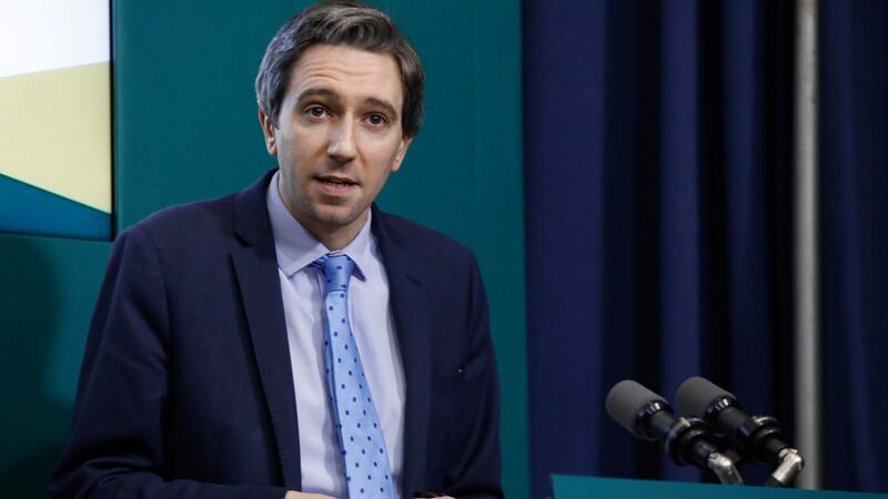 Minister for Health Simon Harris at the Government Buildings Press Centre in Dublin. Photograp: Handout/PA