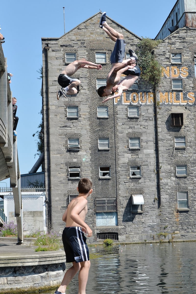 A hot day at Grand Canal Dock. Photograph: Alan Betson