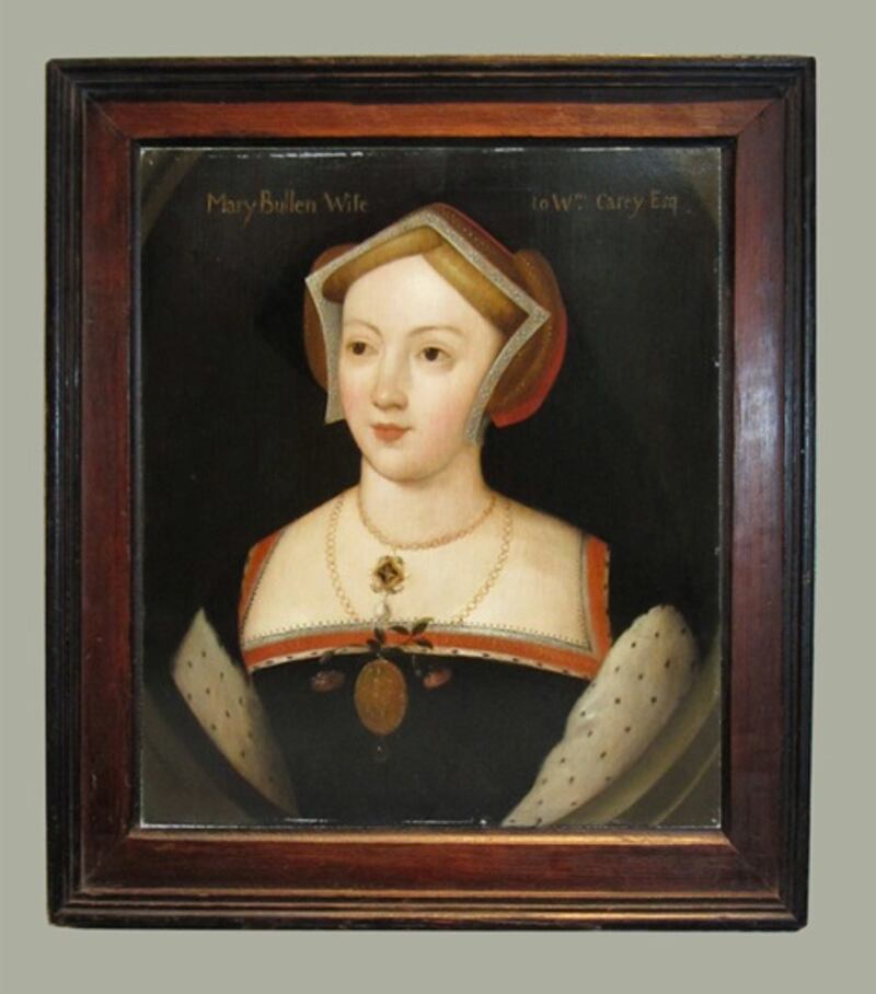 The portrait of Mary Boleyn which was stolen in an armed robbery in Co Down, but later recovered by the family in Paris. She is referred to as Mary Bullen here. 