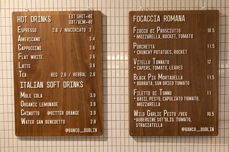 On the menu at Banco. Photograph: Chris Maddaloni