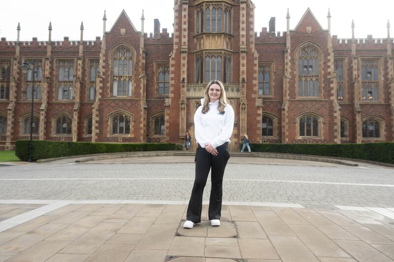 Queen's University Student Caoimhe O'Brien in Belfast. Photorgraph: Pacemaker Belfast