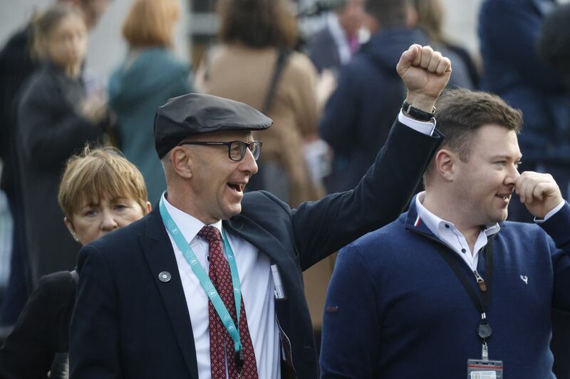 Michael Healy-Rae with Jackie Healy-Rae jnr in 2024. Photograph: Nick Bradshaw