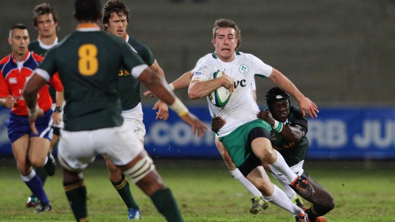 JJ Hanrahan in action for Ireland Under-20s in 2012. Photograph: Shaun Roy/Inpho