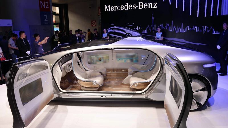 A driverless car from Mercedes-Benz on display at a Consumer Electronics Show.  Photograph: str/afp/getty images