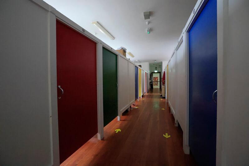 Dormitory corridor. Boarders get access to mobile phones for 90 minutes after evening study ends. Photograph: Nick Bradshaw/The Irish Times